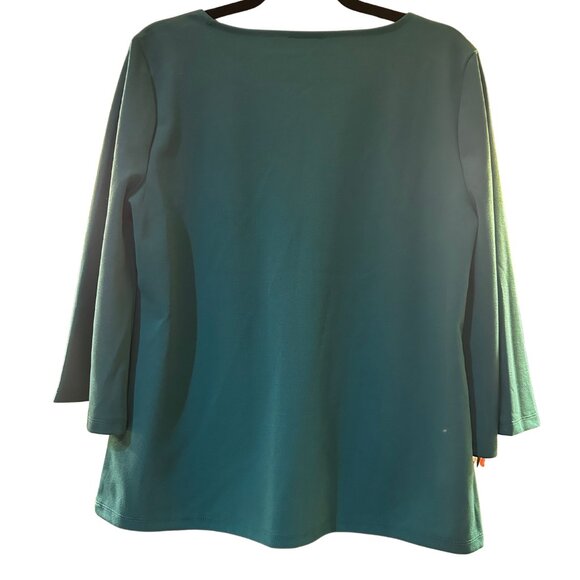 Ann Taylor Factory Emerald Green Keyhole Blouse | L - Picture 2 of 3